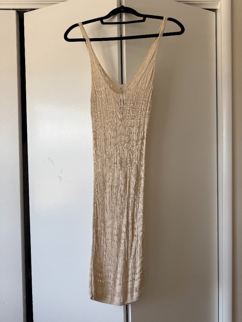 Shade & Shore Cream Crochet Maxi Swim Cover Up XS